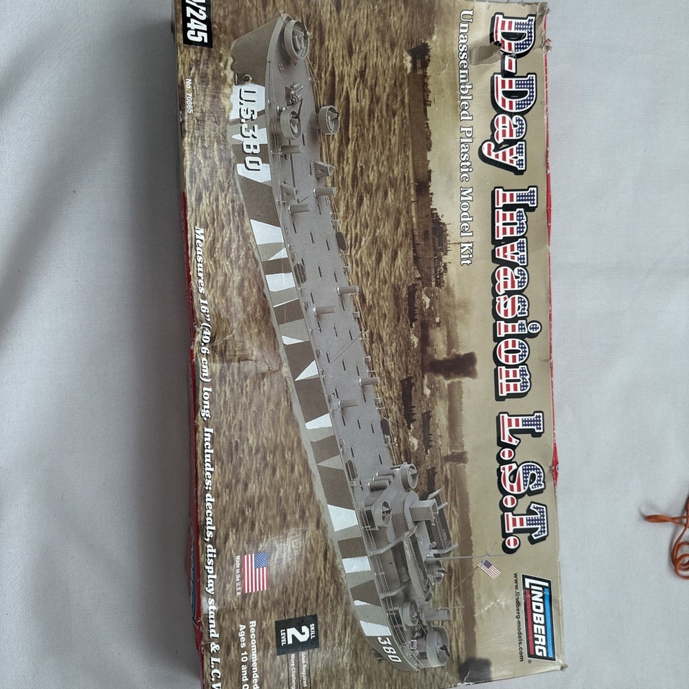 Lindberg 1/245 Scale D-Day Invasion L.S.T. Plastic Model Kit Partly Put Together